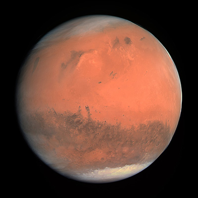 True-colour image of Mars seen by OSIRIS